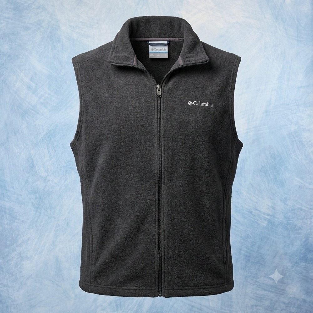Columbia Mens Steens Mountain Full Zip Fleece Vest Charcoal Gray XL AM1535